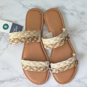 Universal Thread Braided Tan and Cream Sandals